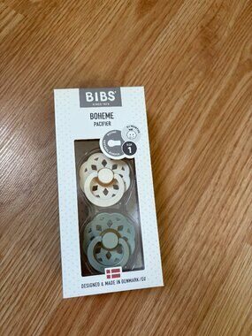 NEW two BIBS Boheme Natural Rubber Pacifiers
